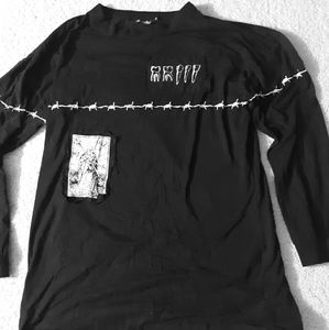 Goth long sleeve barbed wire shirt